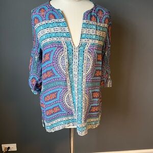 BCBGMaxAzria Multicolor Patterned Tunic